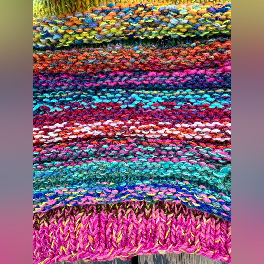 Hand Crafted Multicolor Knit Wrap - Picture 14 of 17